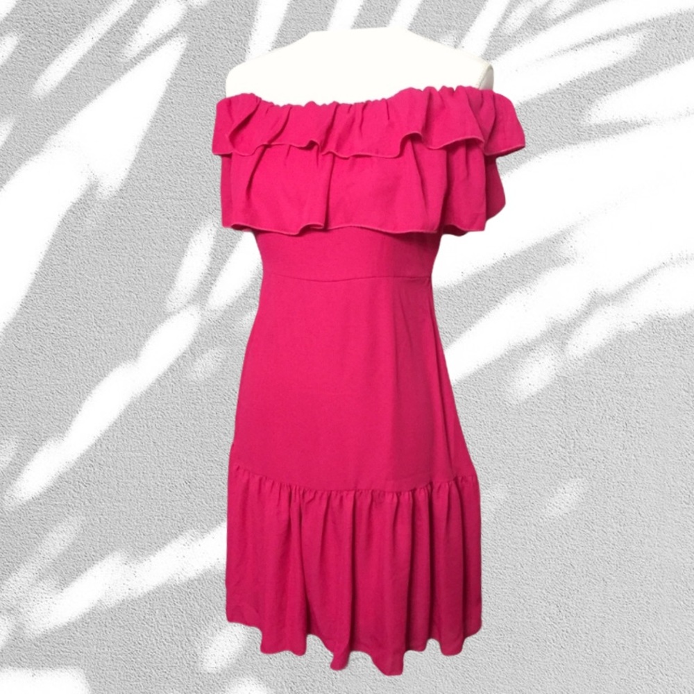 NSR Off Shoulder Ruffle Lined Layered Dress Size S